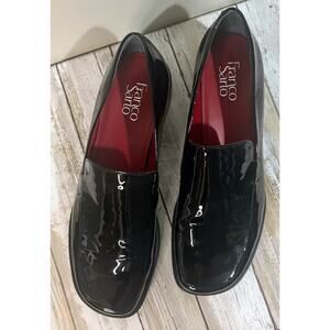 Franco Sarto Women's Black Patent Leather Bocca Slip-on Loafers Size 10M